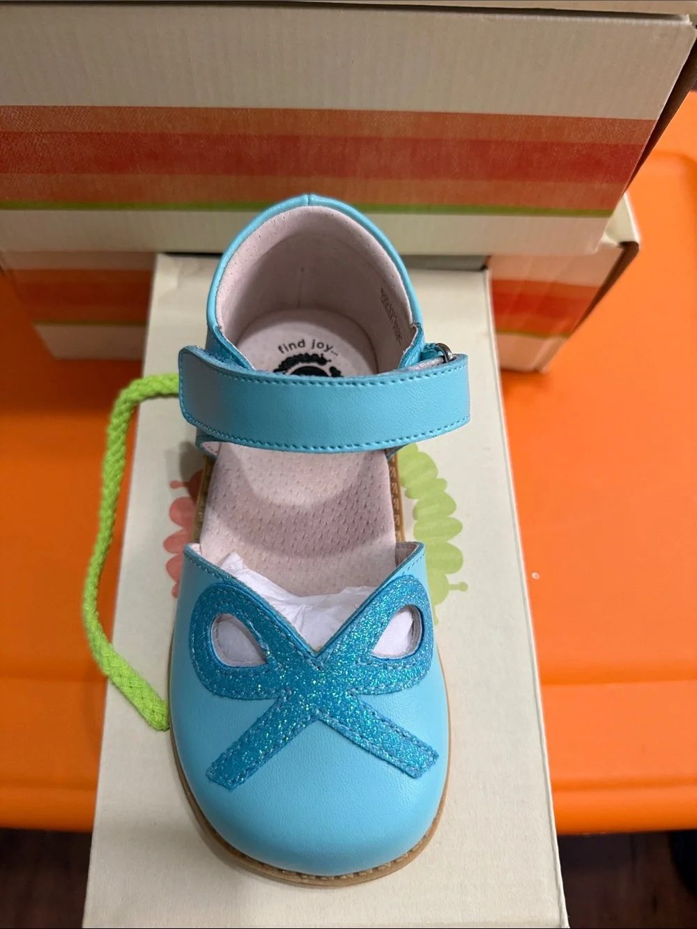 Livie & Luca Turquoise Mary Jane with Bow Accent